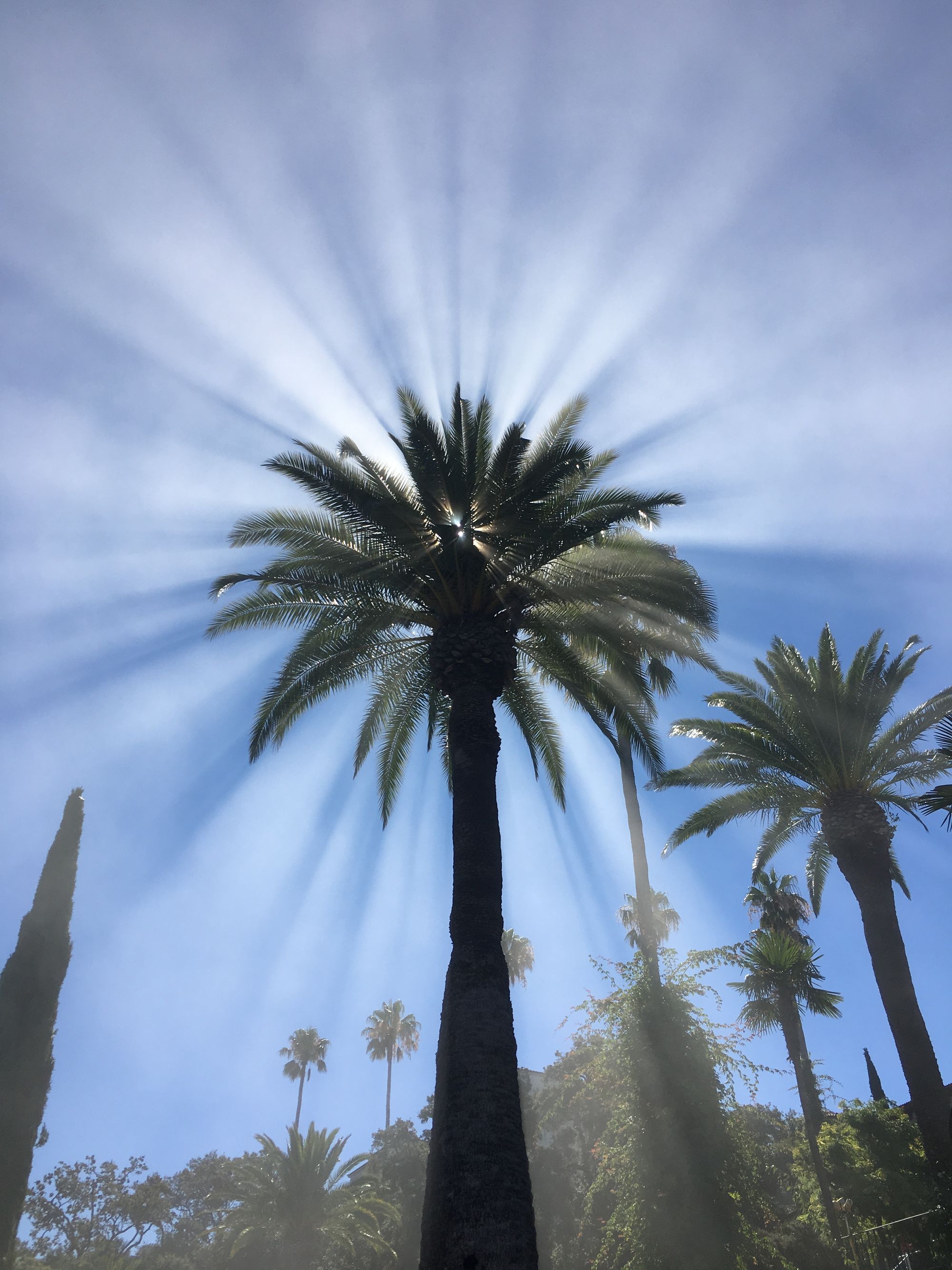 Sunshine breaking through the clouds in Southern California